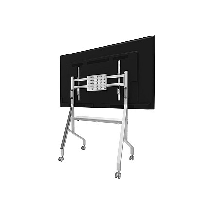 Neomounts MOVE Go FL50-525WH1 TV trolley - 55-86" - max 76 kg - manual h 106-136 cm - VESA 100x100-900x600 - incl. hardware shelf - lockable - 6