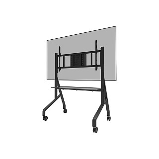 Neomounts MOVE Go XL FL50-575BL1 TV trolley - 65-110" - max 125 kg - manual h 129-139 cm - VESA 100x100-1100x600 - incl. hardware shelf - lo