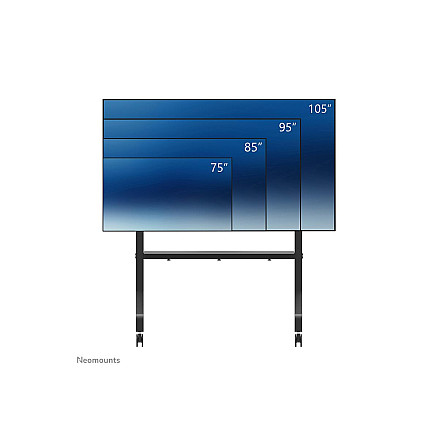 Neomounts MOVE Go XL FL50-575BL1 TV trolley - 65-110" - max 125 kg - manual h 129-139 cm - VESA 100x100-1100x600 - incl. hardware shelf - lo - 3