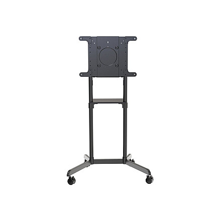 Neomounts NS-M1250BLACK TV trolley - 37-70" - max 70 kg - VESA 200x200-600x400 - 90° rotatable - incl. hardware shelf - black - 2