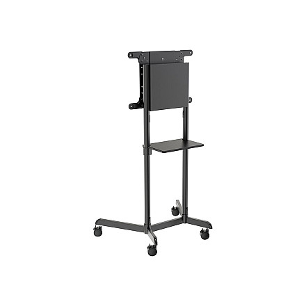 Neomounts NS-M1250BLACK TV trolley - 37-70" - max 70 kg - VESA 200x200-600x400 - 90° rotatable - incl. hardware shelf - black - 5