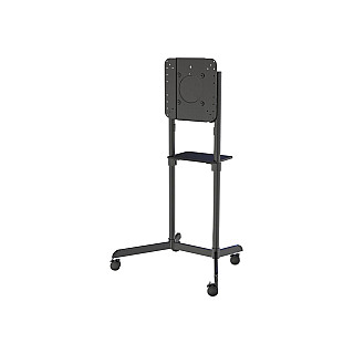 Neomounts NS-M1250BLACK TV trolley - 37-70" - max 70 kg - VESA 200x200-600x400 - 90° rotatable - incl. hardware shelf - black