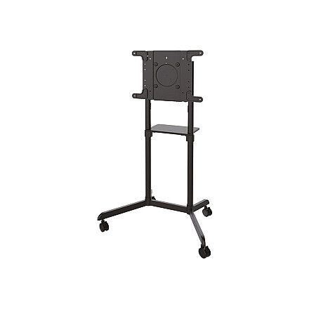 Neomounts NS-M1250BLACK TV trolley - 37-70" - max 70 kg - VESA 200x200-600x400 - 90° rotatable - incl. hardware shelf - black - 3
