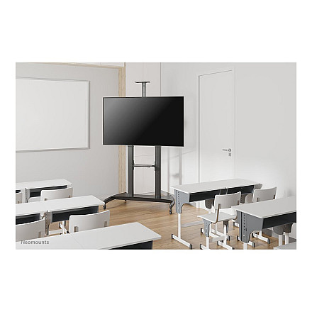 Neomounts PLASMA-M1950E TV trolley - 60-100" - max 100 kg - manual h 134-166 cm - VESA 200x200-1000x600 - incl. cam/hardware shelf - black - 12