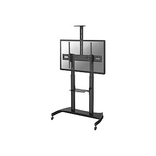 Neomounts PLASMA-M1950E TV trolley - 60-100" - max 100 kg - manual h 134-166 cm - VESA 200x200-1000x600 - incl. cam/hardware shelf - black