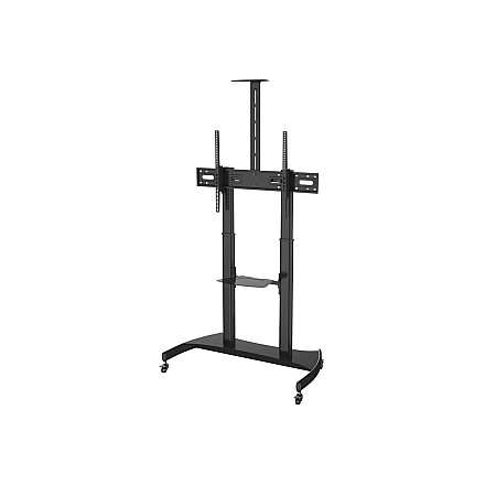 Neomounts PLASMA-M1950E TV trolley - 60-100" - max 100 kg - manual h 134-166 cm - VESA 200x200-1000x600 - incl. cam/hardware shelf - black - 2