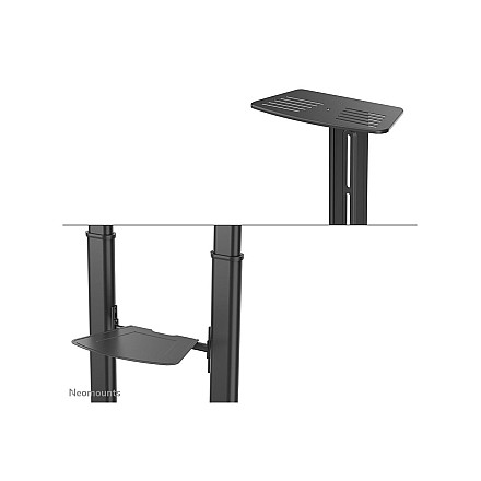 Neomounts PLASMA-M1950E TV trolley - 60-100" - max 100 kg - manual h 134-166 cm - VESA 200x200-1000x600 - incl. cam/hardware shelf - black - 8