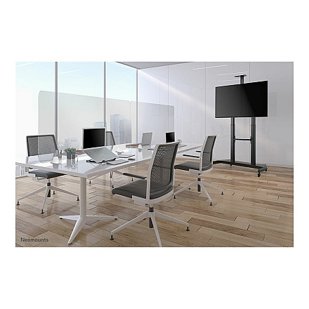 Neomounts PLASMA-M1950E TV trolley - 60-100" - max 100 kg - manual h 134-166 cm - VESA 200x200-1000x600 - incl. cam/hardware shelf - black - 13