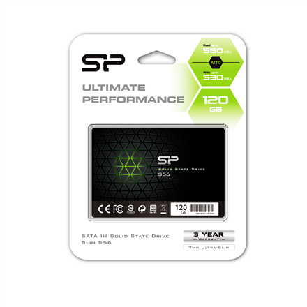Silicon Power | S56 | 120 GB | Format SSD 2,5" | Interfejs SSD SATA | Prędkość odczytu 460 MB/s | Prędkość zapisu 360 MB/s - 2