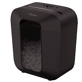 Fellowes Powershred | LX25 | Cięcie na ścinki | Niszczarka | P-4 | Karty kredytowe | Zszywki | Spinacze | Papier | 11,5 litra | Czarny