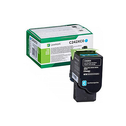 Oryginalny Toner Cyan Lexmark C2425 (C242XC0) - 1