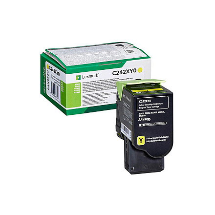 Oryginalny Toner Yellow Lexmark C2425 (C242XY0 ) - 1