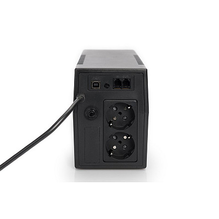 Digitus | Line-Interactive UPS | Line-Interactive UPS DN-170063, 600VA, 360W, 1x akumulator 12V/7Ah, 2x gniazdo CEE 7/7, 2x RJ-11, 1x USB… - 6