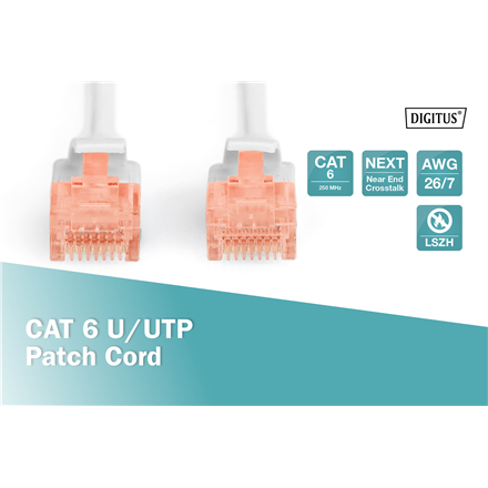 Digitus | CAT 6e | Kabel krosowy | Skrętka nieekranowana (UTP) | Męski | RJ-45 | Męski | RJ-45 | Szary | 0,5 m - 2