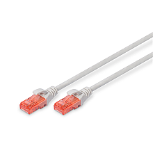 Digitus | CAT 6e | Kabel krosowy | Skrętka nieekranowana (UTP) | Męski | RJ-45 | Męski | RJ-45 | Szary | 0,5 m