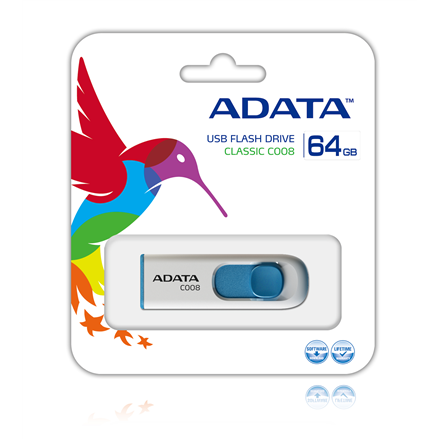 ADATA | C008 | 64 GB | USB 2.0 | Biało/Niebieski - 2