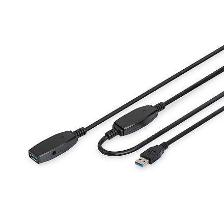 Digitus | Przedłużacz USB | Żeńskie | 9-pinowe USB typu A | Męskie | Czarne | 9-pinowe USB typu A | 10 m - 4