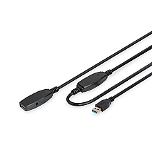 Digitus | Przedłużacz USB | Żeńskie | 9-pinowe USB typu A | Męskie | Czarne | 9-pinowe USB typu A | 10 m