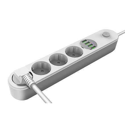 ColorWay CW-CHE44W Gniazdo zasilania 4 wtyki / 4USB, білий, 2m - 1