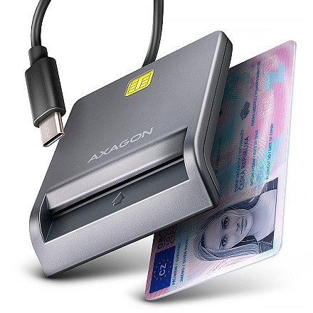 AXAGON CRE-SM3TC USB-C Czytnik kart inteligentnych/kart identyfikacyjnych, kabel 1,2 m | AXAGON - 1