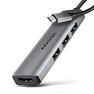 AXAGON HMC-H3A hub USB 5Gbps, 3x USB-A, HDMI 4k/30Hz, kabel USB-C 15cm | AXAGON