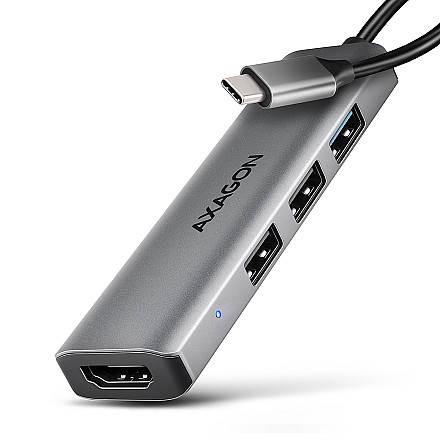 AXAGON HMC-H3A hub USB 5Gbps, 3x USB-A, HDMI 4k/30Hz, kabel USB-C 15cm | AXAGON - 1