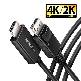 AXAGON RVD-HI20C2 Кабель DisplayPort -> HDMI 2.0b 1,8 m, 4K/60Hz | AXAGON