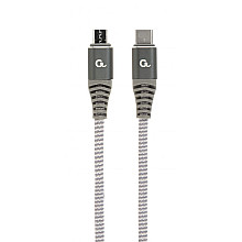 Cablexpert CC-USB2B-CMMBM-1.5M Кабель для зарядки та передачі даних USB Type-C на micro-USB в бавовняному оплетенні, 1,5 м | Cablexpert