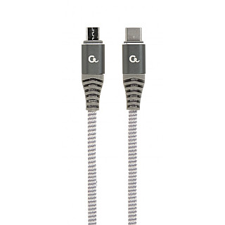 Cablexpert CC-USB2B-CMMBM-1.5M Кабель для зарядки та передачі даних USB Type-C на micro-USB в бавовняному оплетенні, 1,5 м | Cablexpert