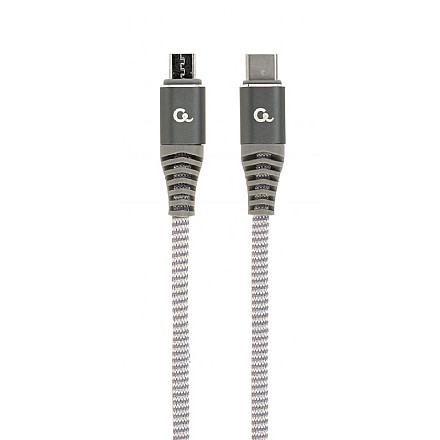 Cablexpert CC-USB2B-CMMBM-1.5M Кабель для зарядки та передачі даних USB Type-C на micro-USB в бавовняному оплетенні, 1,5 м | Cablexpert - 1