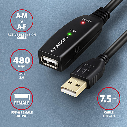 Кабель repeatera USB AXAGON ADR-207 7,5 m - 3
