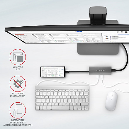 Hub Axagon HMC-5G21 USB-C 10Gbps SPEEDSTER 5w1 - 5