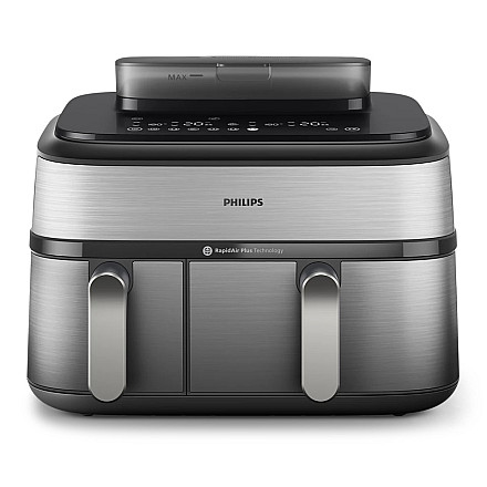 Philips NA555/09 Airfryer з podwójnym koszem та з функцією pary, серія 5000, 9 l, stal nierdzewna/чорний - 2