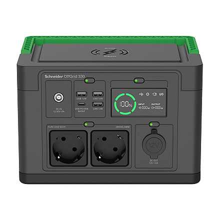APC OffGrid Portable Power Station 330, 230V, 332Wh litowo-jonowy, LCD, 2 gniazda CEE 7/3 Schuko, Sinewave, 3 USB-A, 1 USB-C, зарядний… - 3