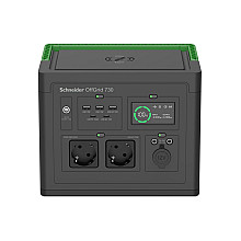 Przenośna stacja zasilająca APC OffGrid 730, litowo-jonowa 738 Wh, LCD, 2 gniazda CEE 7/3 Schuko, Sinewave, 3 USB-A, 2 USB-C, ładowarka bezprzewodowa