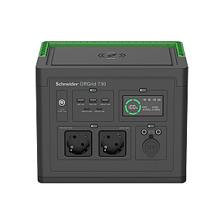 Przenośna stacja zasilająca APC OffGrid 730, litowo-jonowa 738 Wh, LCD, 2 gniazda CEE 7/3 Schuko, Sinewave, 3 USB-A, 2 USB-C, ładowarka bezprzewodowa