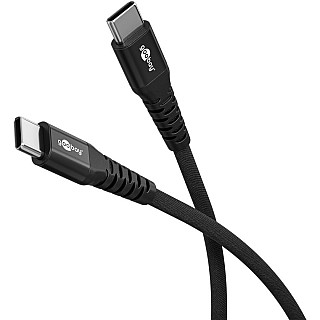 Goobay USB-кабель-C Supersoft Textile з metalowymi wtyczkami, 2 m, чорний