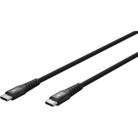 Goobay USB-кабель-C Supersoft Textile з metalowymi wtyczkami, 2 m, чорний - 2