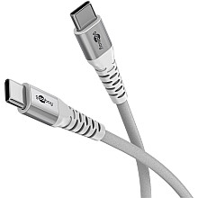 Goobay USB-кабель-C Supersoft Textile з metalowymi wtyczkami, 2 m, білий | Goobay