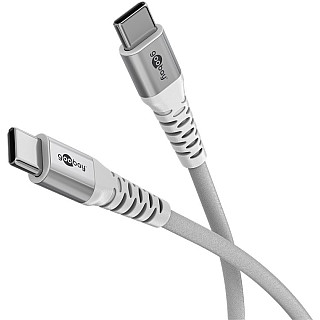 Goobay Kabel USB-C Supersoft Textile z metalowymi wtyczkami, 2 m, biały | Goobay