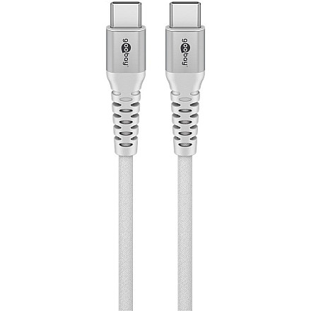Goobay USB-кабель-C Supersoft Textile з metalowymi wtyczkami, 2 m, білий | Goobay - 3