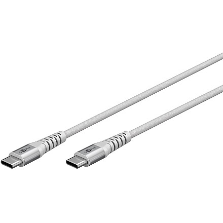 Goobay USB-кабель-C Supersoft Textile з metalowymi wtyczkami, 2 m, білий | Goobay - 2
