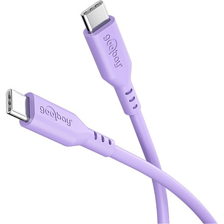 Kabel silikonowy Goobay USB-C, 1,5 m, fioletowy - 2