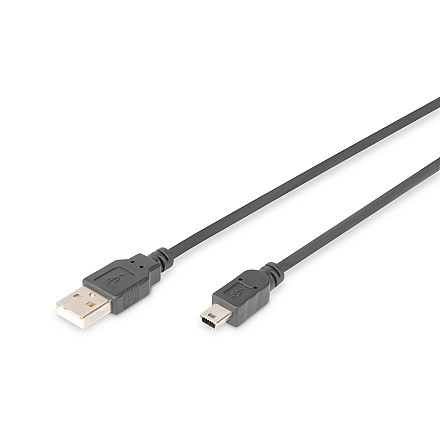 Kabel połączeniowy Digitus, 1,8 m | AK-300108-018-S | USB Typ A do USB Mini B - 1