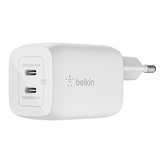 Podwójna зарядний пристрій настінна Belkin USB-C GaN PD PPS, 65 W | WCH013vfWH