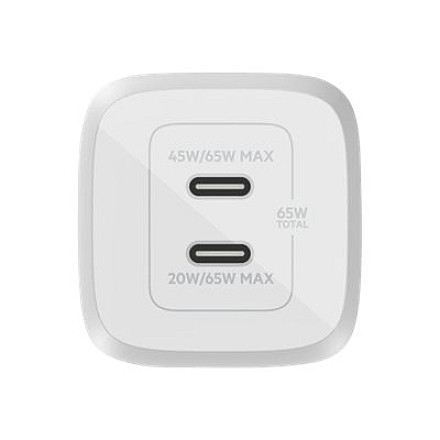 Podwójna зарядний пристрій настінна Belkin USB-C GaN PD PPS, 65 W | WCH013vfWH - 8