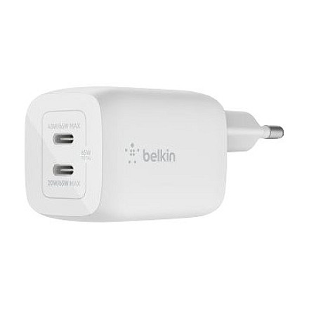 Podwójna зарядний пристрій настінна Belkin USB-C GaN PD PPS, 65 W | WCH013vfWH - 6