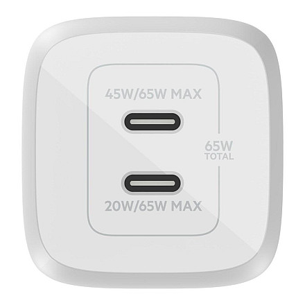 Podwójna зарядний пристрій настінна Belkin USB-C GaN PD PPS, 65 W | WCH013vfWH - 3