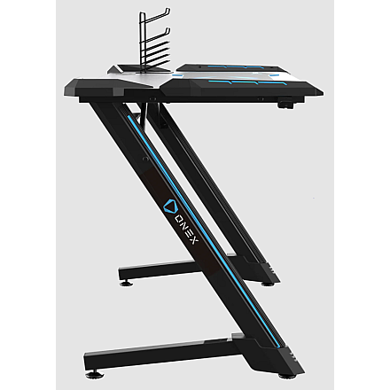 Onex | Biurko gamingowe RGB z uchwytem na kubek, haczykiem na zestaw słuchawkowy, uchwytem na gamepada, 114 cm (szer.) | GD1200Z | Czarny - 4