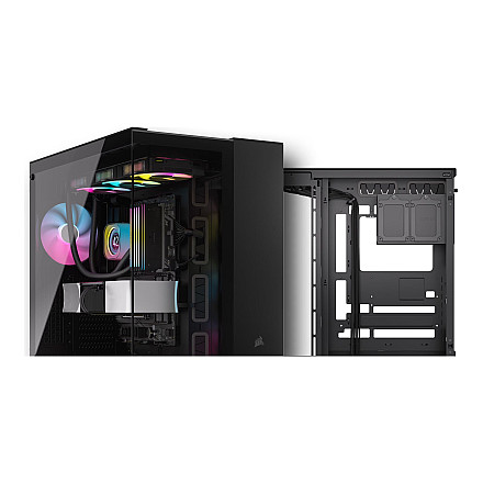 Corsair Dual Chamber PC Case | iCUE LINK 6500X RGB | Black | Mid Tower | Power supply included No | ATX - 2